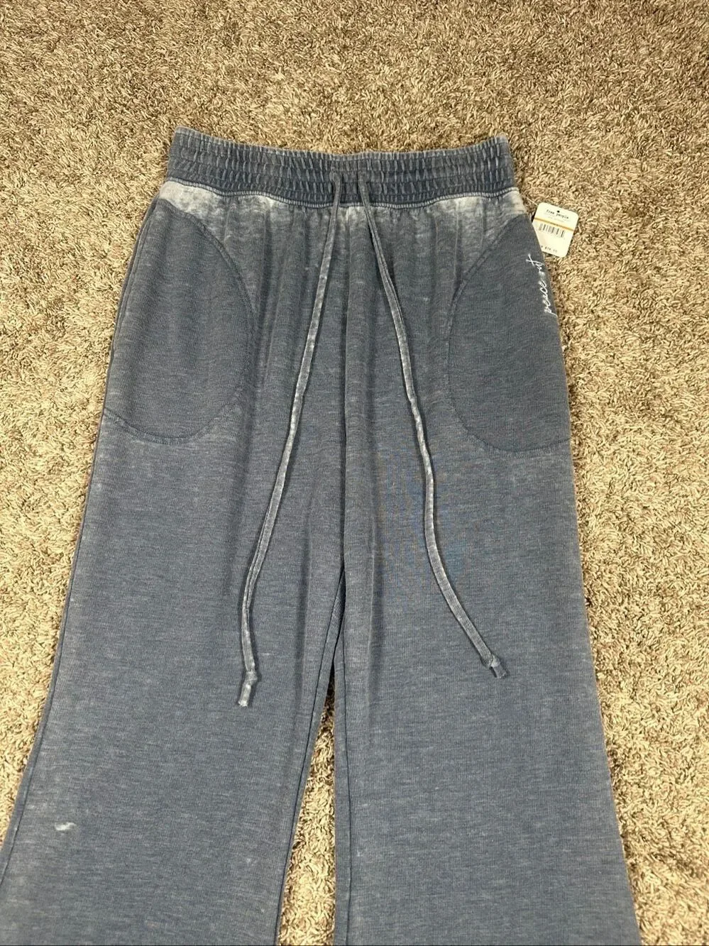 NWT Free People Intimately Cozy Cool Girl Lounge Flare Pant Dark Sapphire Blue S